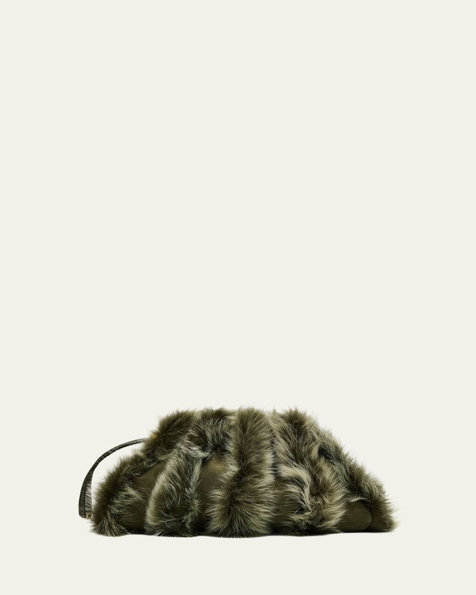 Adria Mini Pleated Wave Shearling Crossbody Bag